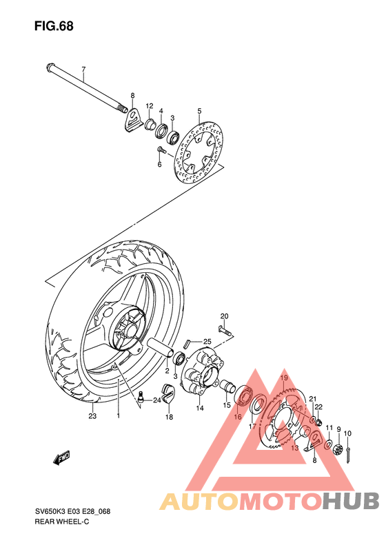 Rear wheel complete assy