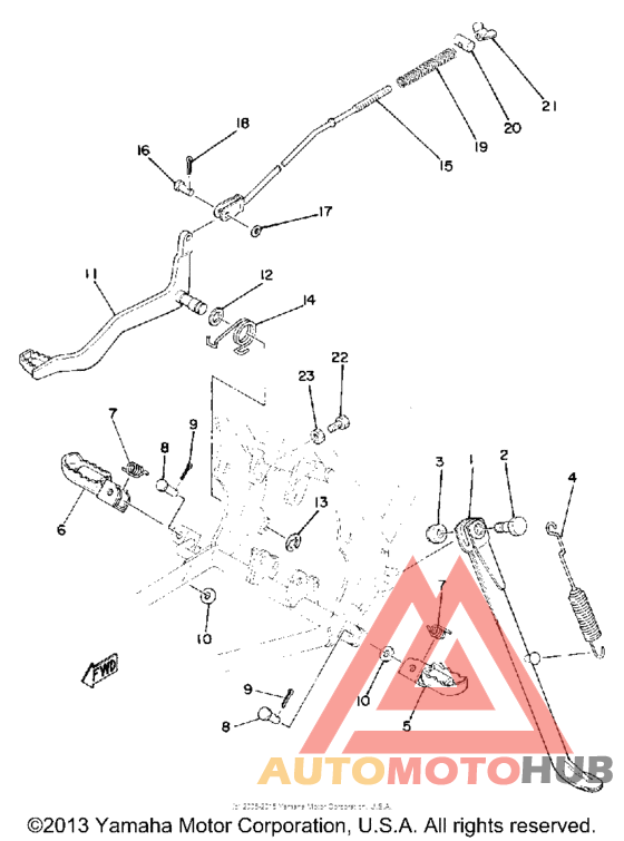 Stand-footrest-branke pedal