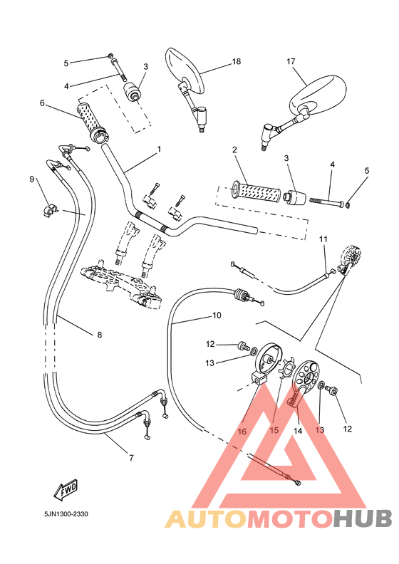 Steering handle. cable