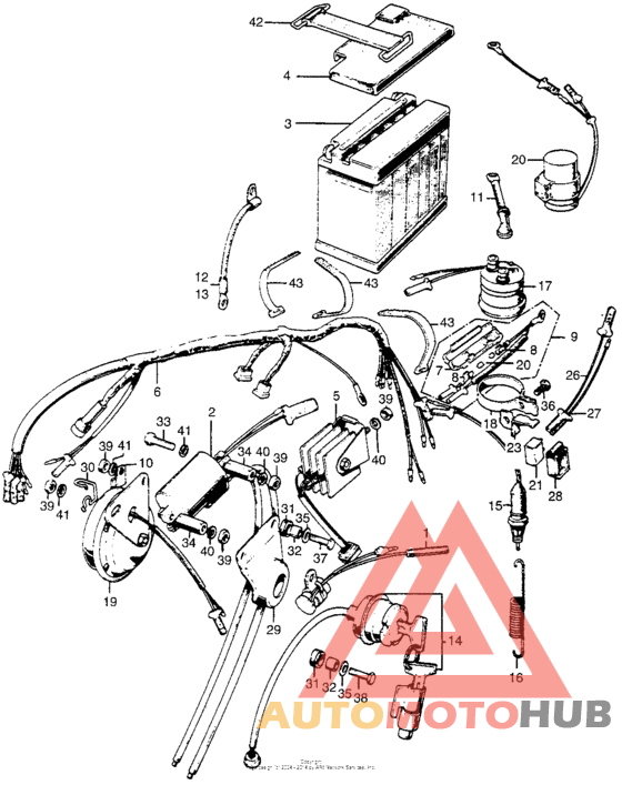 Cb/cl175wire harness + battery