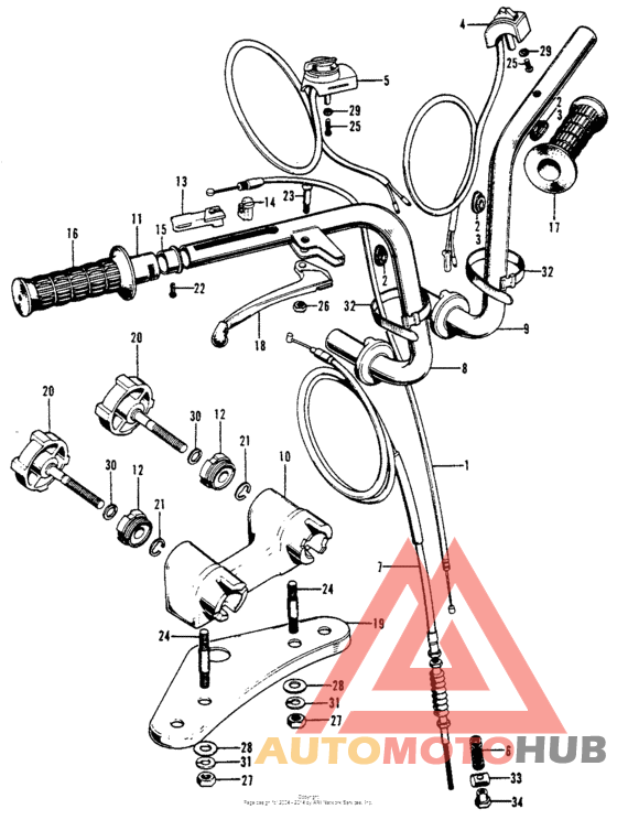 Handlebar + top bridge + cables