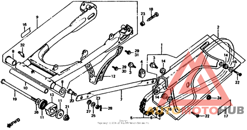 Swingarm + chain case
