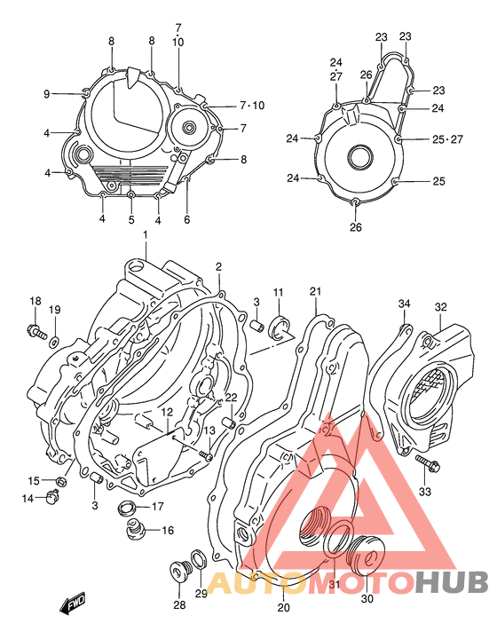 Crankcase cover ass`y  (v