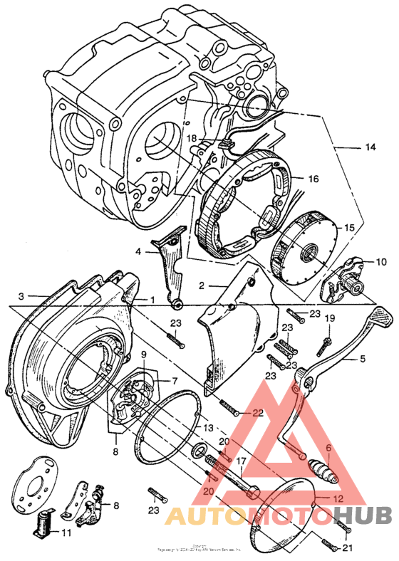 Left crankcase cover + alternator