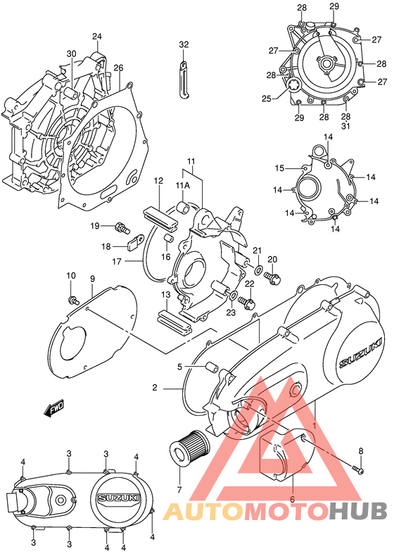 Crankcase cover ass`y  (v