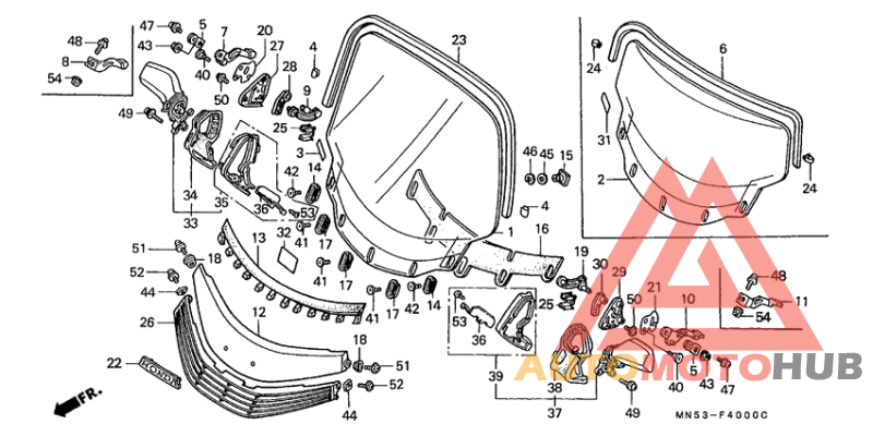 Wind screen/back mirror