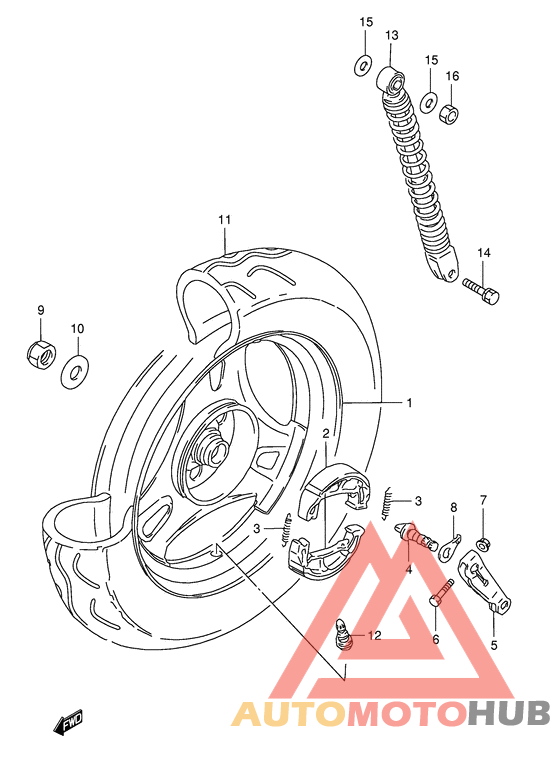 Rear wheel complete assy
