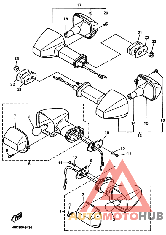Rear flasher light assy