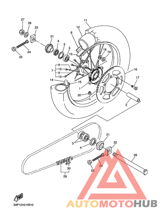 Rear wheel complete assy