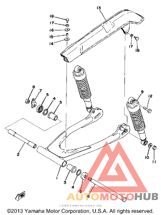 Rear arm-rear cushion-chain case