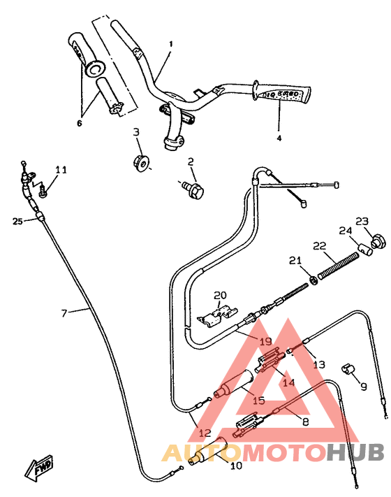 Steering handle. cable