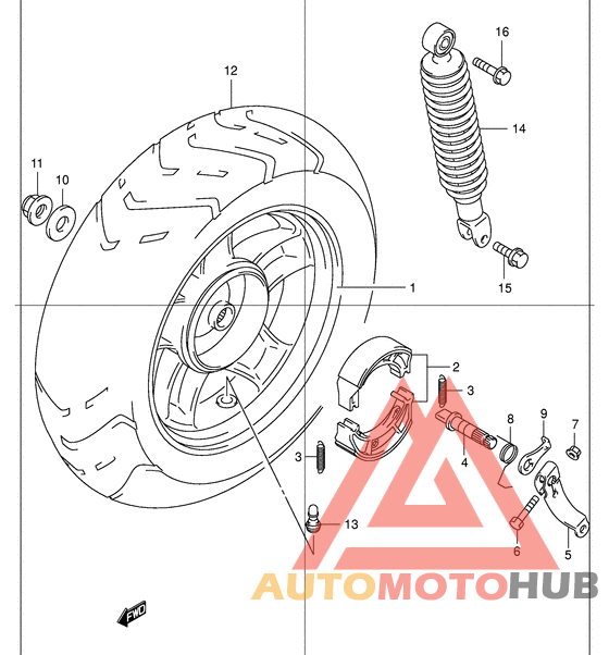Rear wheel complete assy
