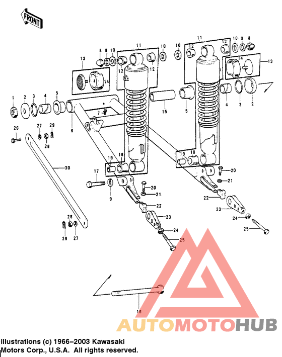 Swing arm/shock absorbers