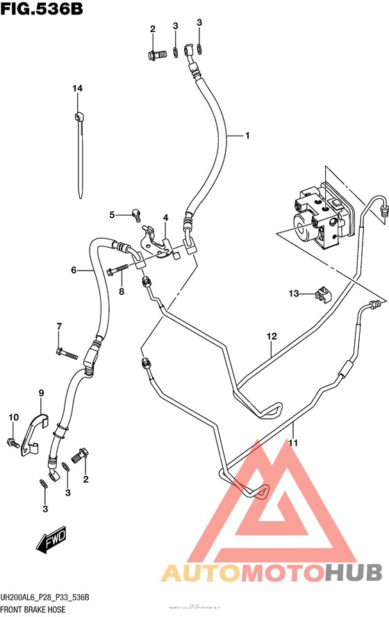 Front Brake Hose (Uh200Al6 P33)