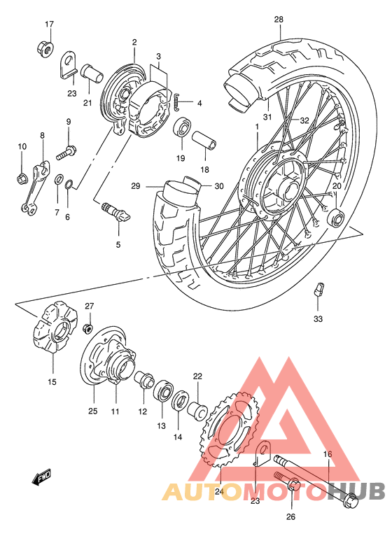 Rear wheel complete assy