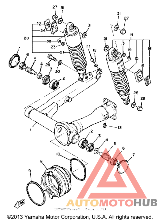 Rear arm-suspension