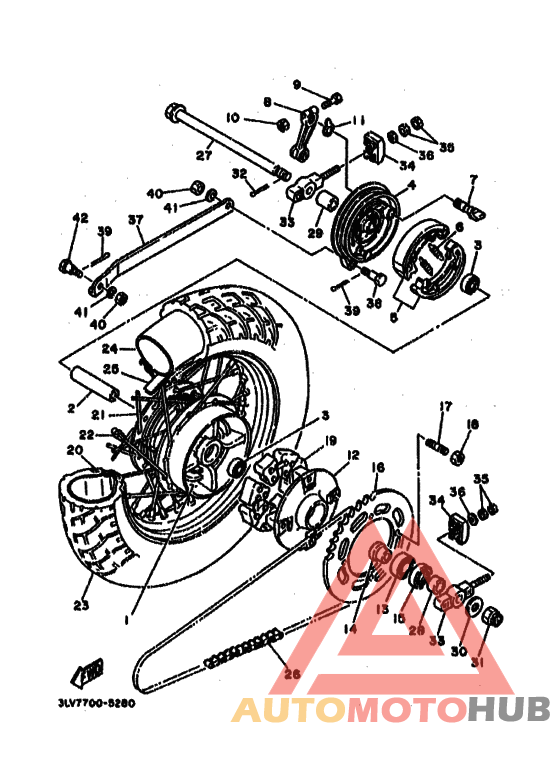 Rear wheel complete assy