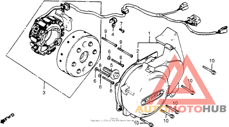 Cm400c/tleft crankcase cover + alternator
