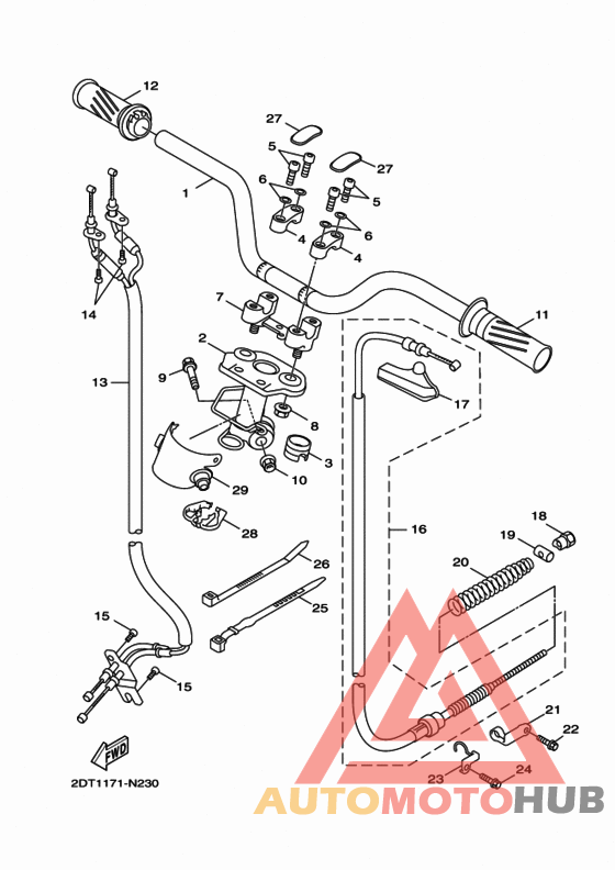 Steering handle & cable