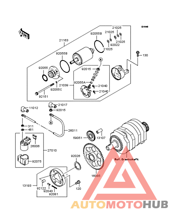 Starter motor/starter clutch