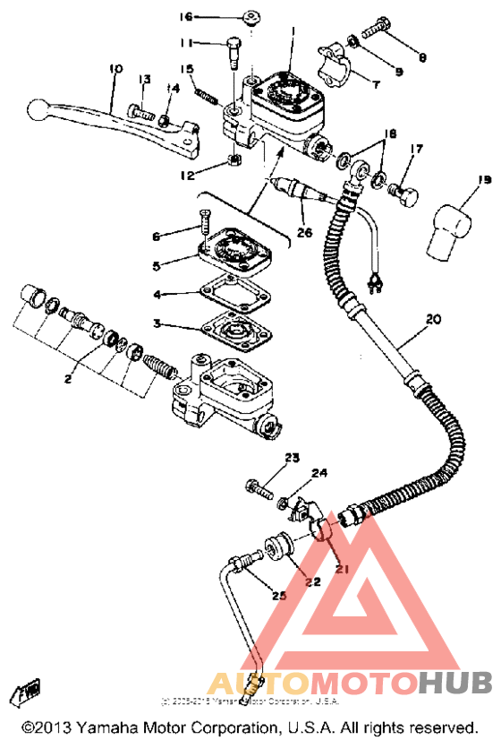 Master cylinder - brake hose