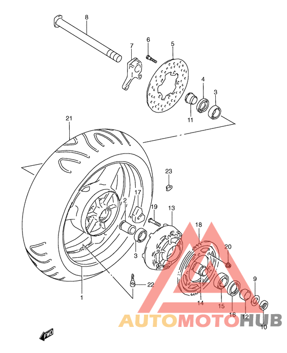 Rear wheel complete assy