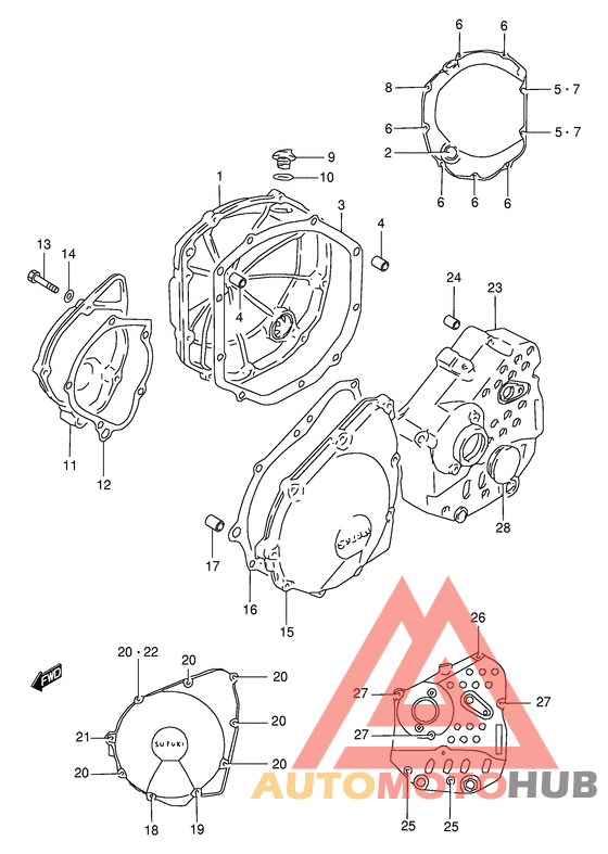 Crankcase cover ass`y  (v