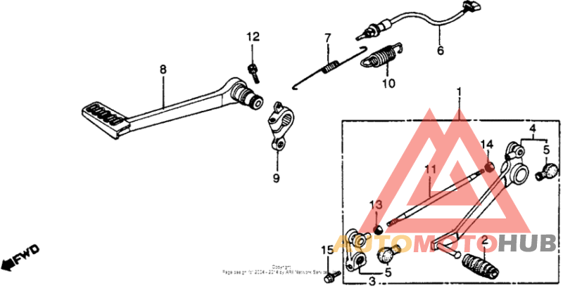 Brake pedal + gearshift pedal