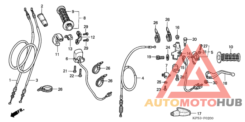 Handle lever/switch/cable