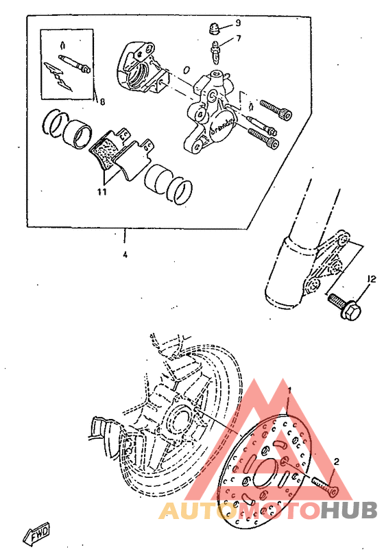 Front brake. caliper
