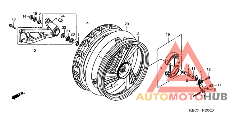 Rear wheel complete assy