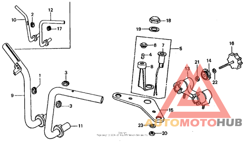 Handlebar + top bridge k3-78