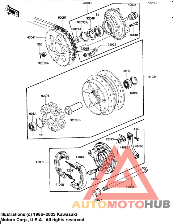 Rear hub/brake/chain