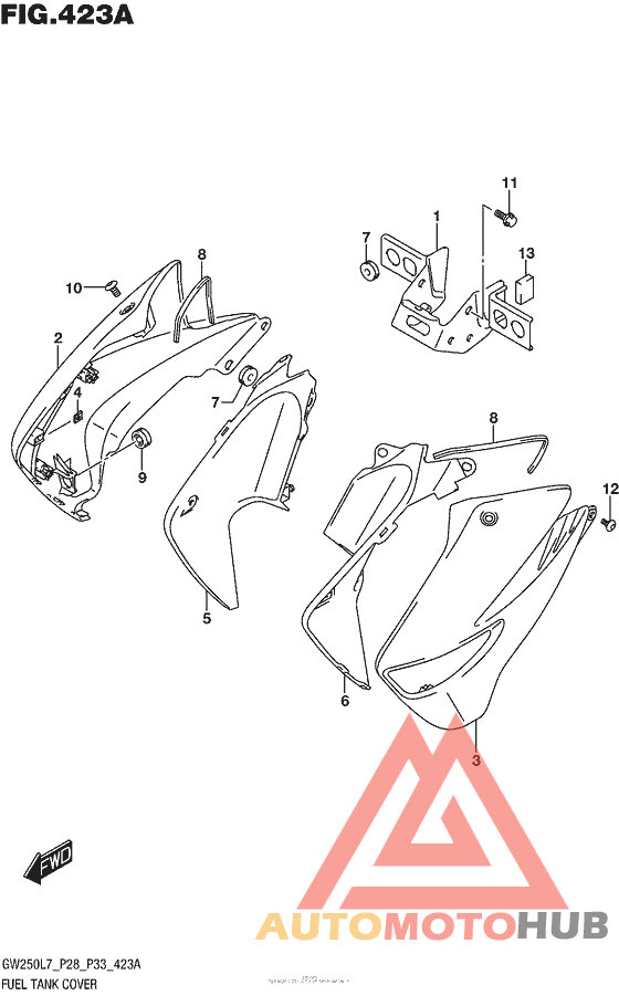 Fuel Tank Cover (Gw250L7 P28)