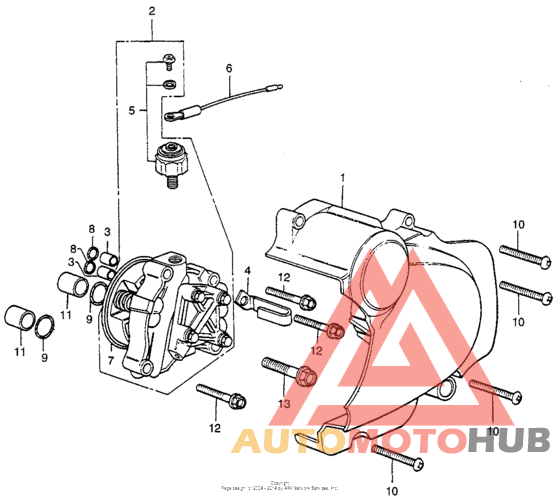Left crankcase cover + oil pump