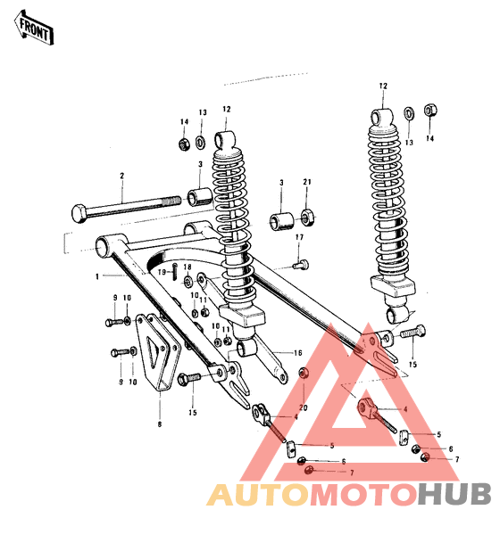 Swing arm/shock absorbers