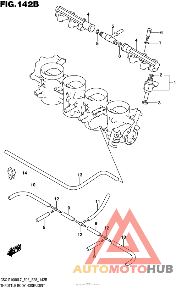 Throttle Body Hose/joint (Gsx-S1000Al7 E03)