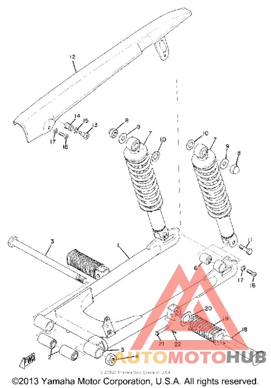 Rear arm - rear cushion - chain case