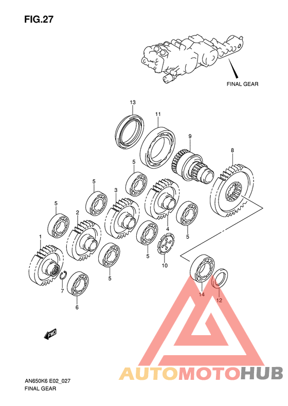 Ремкомплект главной пары дифференциала