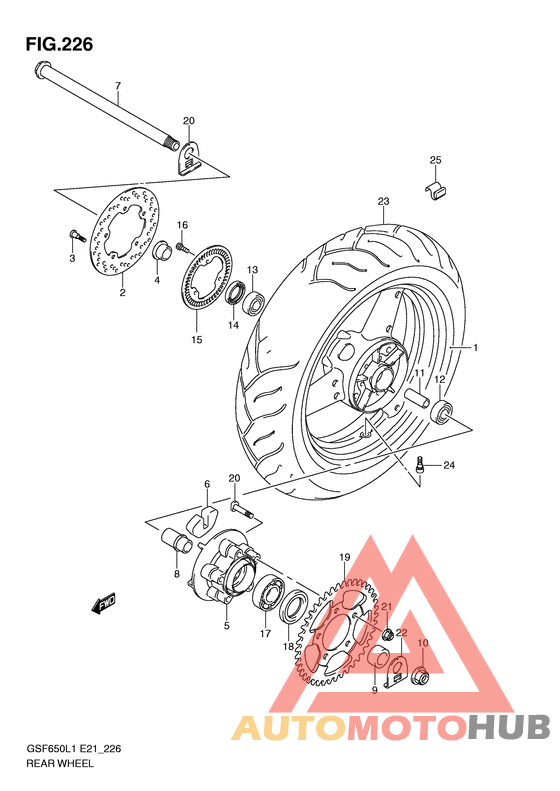 Rear wheel complete assy
