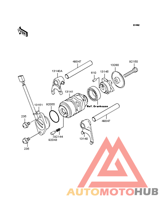 Gear change drum & forks