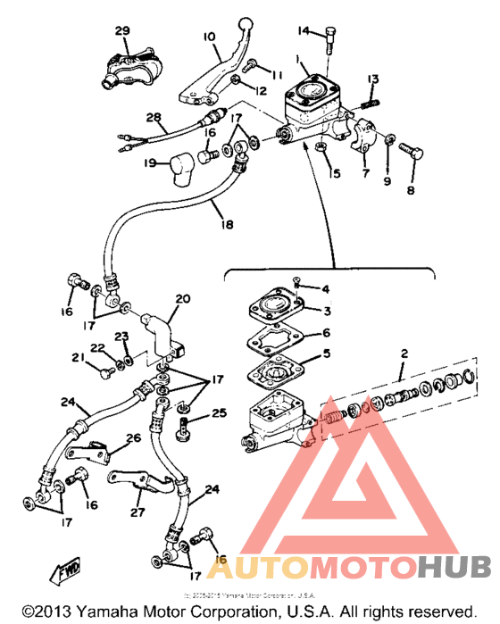 Front master cylinder - brake hose