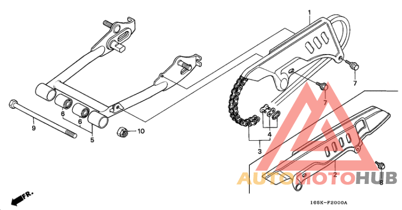 Rear fork/chain case