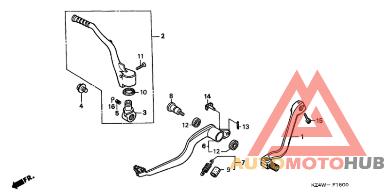 Pedal/kick starter arm