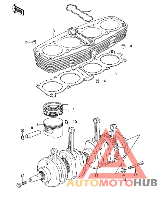 Cylinder/pistons/crankshaft