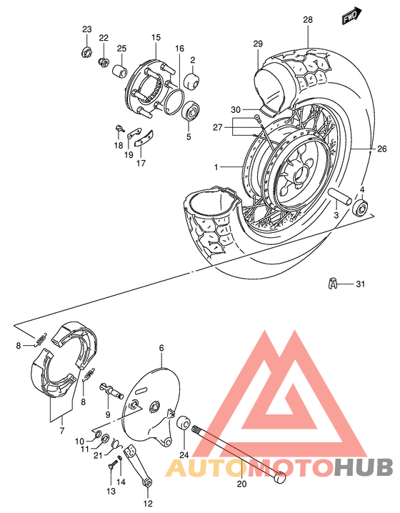 Rear wheel complete assy