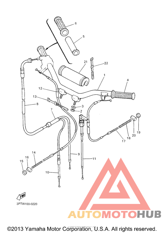 Steering handle. cable