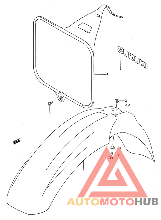 Front fender - front number plate
