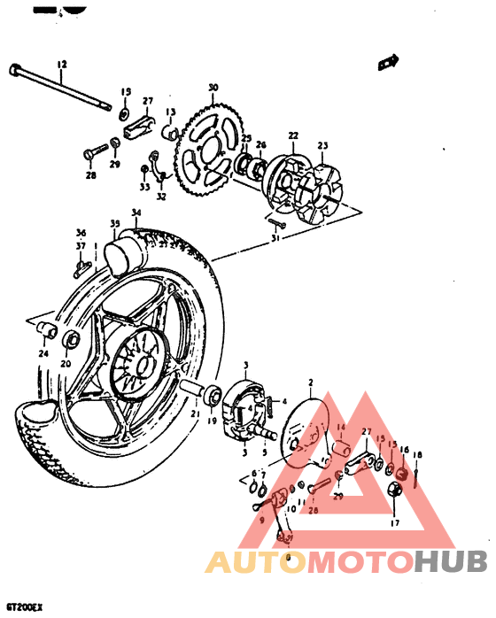 Rear wheel complete assy