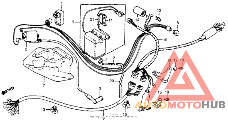 Wire harness + battery + ignition coil 81